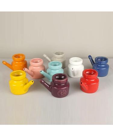 korvre 350Ml Ceramic Neti Pot Nose Cleaning Pot Leakproof Spout Pot for Nasal Rinsing Nose Washing Men Women Blue - Buy Online on SooperMarket.com