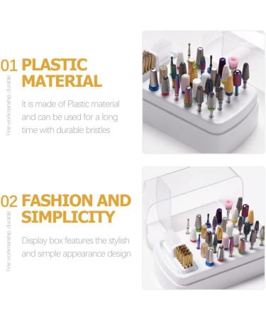 Beavorty Grinding head cleaning box 5 in 1 nail drill bit ceramic nail drill bit nail organizers and storage for nail tech nail charm organizer drill bit holder plastic Supplies Rack 2 in 1 - Buy Online on SooperMarket.com