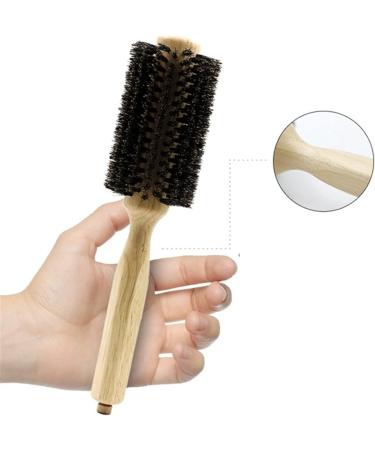Comb Wood Handle Hair Round Brush Professional Hair Brush for Hair Cutting with Detachable Tail Round Comb for Hair Cutting wooden comb - Buy Online on SooperMarket.com