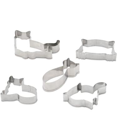 MAGICLULU 5 Pcs Cake Mold Baking Mold Stainless Steel Mold Fondant Mold Baking Tools Fudge medium Silver - Buy Online on SooperMarket.com