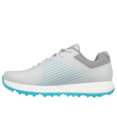 Skechers Women's Go Golf Elite 5 Arch Fit Waterproof Golf Shoe Sneaker 38.5 EU Gray Turquoise