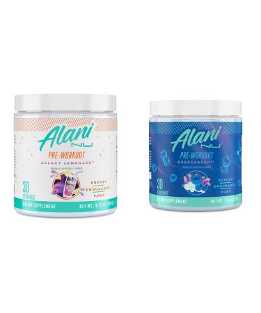 Alani Pre-Workout Galaxy Lemonade 30 Servings & Pre Workout Supplement Powder for Energy Endurance & Pump Sugar Free Formulated with Amino Acids Like L-Theanine to Prevent Crashing Breezeberry