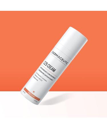 Dermaceutic C25 Cream - Antioxidant Day Cream with Vitamin C Vitamin E Vitamin B5 Vitamin E and Polyphenols - Protective face moisturizer for improved complexion and radiant skin - 30ml - Buy Online on SooperMarket.com