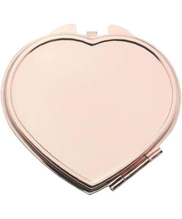 TOSSPER Compact Round Makeup Mirror - Folding Rose Gold Pocket Mirror for Travel & Camping - Heart-Shaped Style 2 - Buy Online on SooperMarket.com