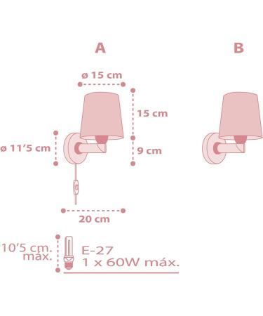 Dalber Children's Wall Lamp - Pink Cloud & Star Light for Kids' Rooms | E27 Model 82219S - Buy Online on SooperMarket.com