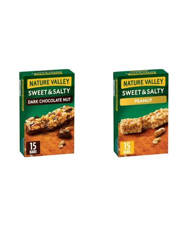 Nature Valley Sweet & Salty Dark Chocolate Nut Granola Bars 15 Count & Sweet & Salty Peanut Granola Bars 15 Count