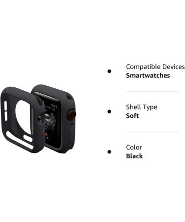 Ultra Thin Soft TPU Shockproof Bumper Case for Apple Watch Series 3/2/1 - Black 38mm - Buy Online on SooperMarket.com
