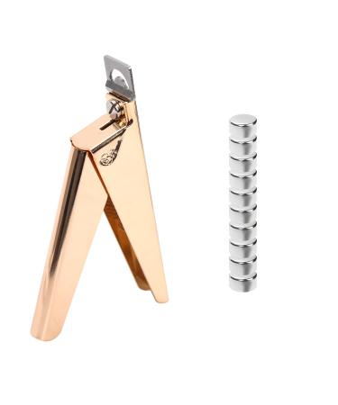 Acrylic False Nail Clippers with Magnets Adjustable Acrylic Nail Cutter Tool with 10 Length Measurement Magnets Fake Nail Trimmer Extension Clipper for Manicure Salon Home