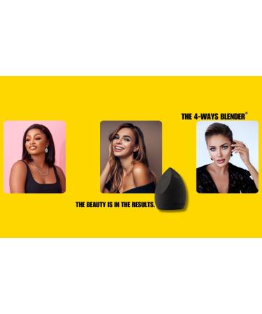 Original 4-Ways Blender - Super Soft Vegan Black Makeup Sponge Set (3pcs) for Flawless Makeup Blending | International Shipping Available - Buy Online on SooperMarket.com