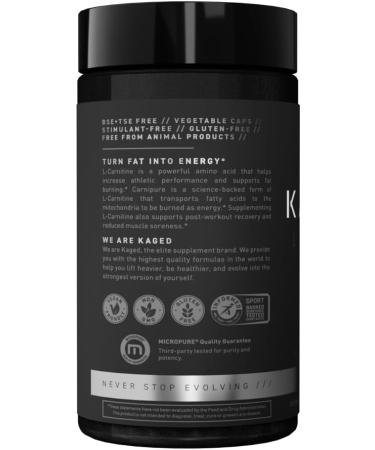 Kaged Muscle Premium L-Carnitine 500mg | Stimulant-Free for Men & Women | Supports Muscle Recovery & Soreness Reduction | 250 Veggie Capsules - Buy Online on SooperMarket.com
