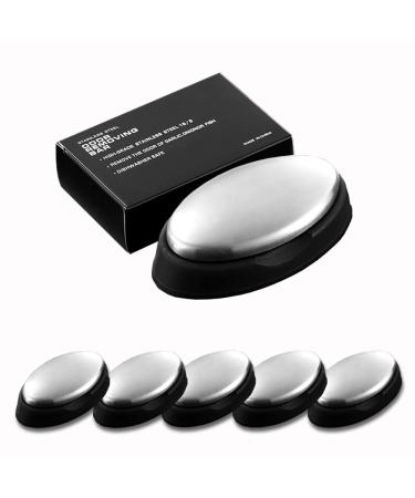 5 Packs Stainless Steel Bar Soap Metal Soap Bar Odor Removing Bar Remove Odor of Onion Garlic and Fish