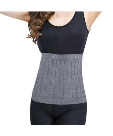 Thermal Lumbar Support Lower Back Belt Brace Cashmere Knit Stomach Kidney Warmer Thicken Thermal Cashmere Knit Warmer Band Abdominal Binder Stomach Lumbar Lower Back Support Brace Waist Grey (m)