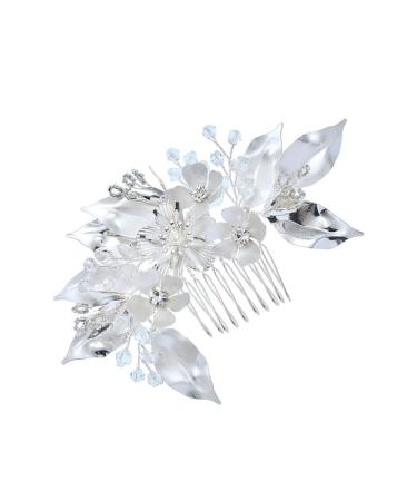 Didiseaon Clip Combs Teasing Comb Crystals Decor Straight Teeth Comb Leaf Comb Bridal Clip French Clips Wedding Headdress Rhinestones Bride
