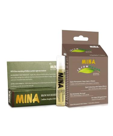 MINA ibrow Professional Hair Color Henna Kit Regular Pack Ash Blond (Ash Blond with Nourishing Oil)