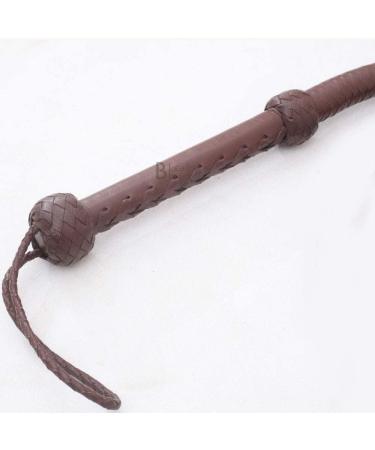 6ft 8 Plait Dark Brown Cowhide Leather Bullwhip - Indiana Jones Style - Buy Online on SooperMarket.com