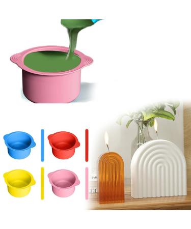 DHLIIIQQ silicone wax warmer silicone pot wax heating feed reusable non-stick-coated wax silicone bowl replacement wax container shells with silicone spatula 1PC blue