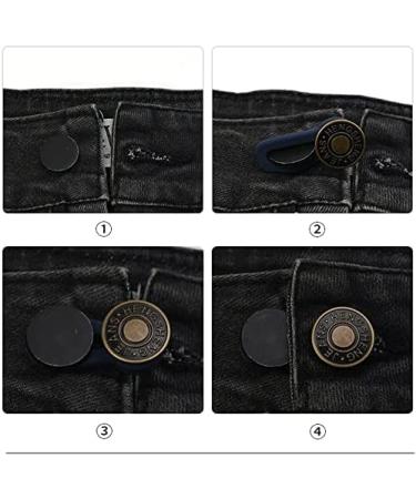 YANGWEN 12 Pcs Button Waist Extender for Jeans - Elastic Button Extension for Pants, Trousers - Adjustable Waistband Expander - Buy Online on SooperMarket.com