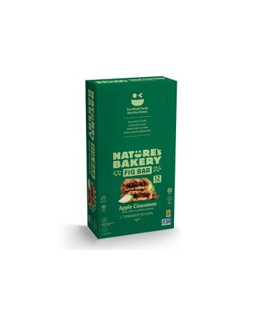 Nature's Bakery Whole Wheat Fig Bars, Apple Cinnamon, Real Fruit, Vegan, Non-GMO, Snack Bar, 1 Box With 12 Twin Packs (12 Twin Packs)