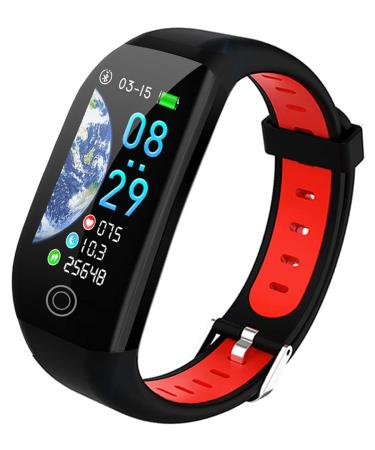 Fitness Tracker Smart Watch Sports Watch Bracelet 1.14 inch Color Screen IP68 Waterproof Step Calorie Counter Sleep Monitoring Pedometer Watches Activity Trackers for Women Men Kids red