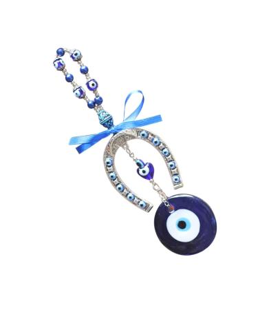 Zerodeko 1pc Blue Eyes Pendant Turkish Evil Eye Beads Birthday Gift Crystals Beads Wallet Keychain Decor Turkish Devil s Eye Pendant Devil Eye Diamond Driving Recorder Alloy