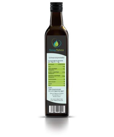 Sanus Natura Organic Black Cumin Oil 500ml - Unfiltered Cold-Pressed Freshly Milled Directly from Manufacturer - Buy Online on SooperMarket.com