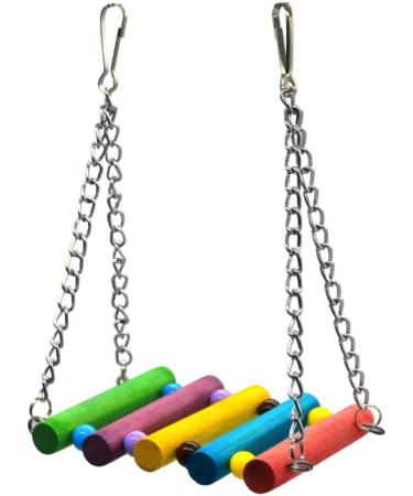 7-Piece Parrot Toys Set - Swing Toys Wooden Ladder & Rope Bars for Small to Medium Birds | Durable & Fun Bird Enrichment - Buy Online on SooperMarket.com