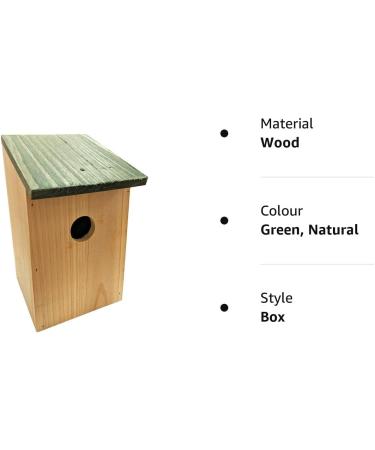 Wooden Nesting Box Wild Bird House Traditional Hinged Roof Garden Nester 1 - Buy Online on SooperMarket.com