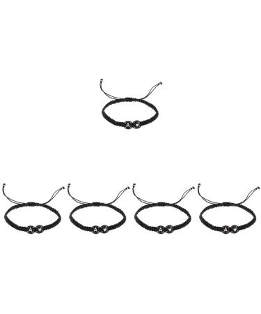 ABOOFAN 3pcs Black and White Heart Bracelet bond bracelets for couples initial bracelet charm bracelets Adjustable braided bracelet mens bangle bracelet couples bracelets Women Bracelet 6X6X0.5CMx5pcs Black Ax5pcs