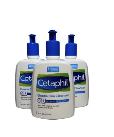 Cetaphil Gentle Skin Cleanser for All Skin Types 16 Fl Oz (Pack of 3)