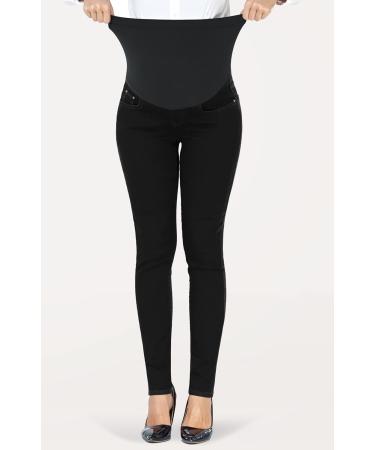 PACBREEZE Women's Maternity Jeans Over The Belly Slim Stretch High Waist Denim Pants - Black XXL - Buy Online on SooperMarket.com