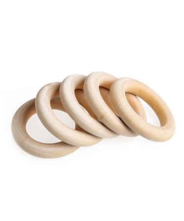 5 pieces of tinkering DIY baby teeth natural wooden rings necklace bracelet 55 mm for tinkering unfinished circular rings rabbits decoration wreath wreath trailer Easter decoration Easter decorations