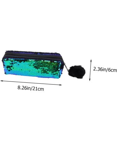 EXCEART 1pc Pencil Style Bags Makeup Cosmetic Mermaid Sequin Multifunction Lady Storage Pouch Bag Sequins Green Black 21X7CM - Buy Online on SooperMarket.com