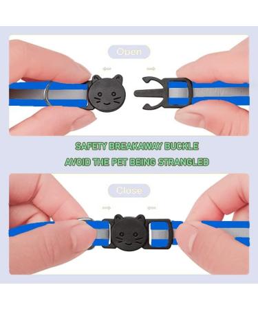Hepplly 6-Pack Cat Collars - Quick Release Reflective Kitten Collars with Bell in Dark Blue | International Shipping Available - Buy Online on SooperMarket.com