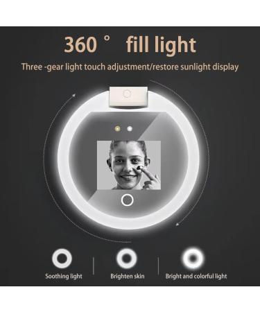 Pderlous Smart UV Sunscreen Test Camera Makeup Mirror with LED Portable Rechargeable Mirror Makeup Mirror Sunscreen Detection Makeup - Buy Online on SooperMarket.com