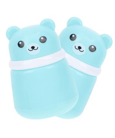 Healeved 2pcs Bear Powder Puff Box Baby Powder Lotion Travel Baby Powder Baby Powder for Newborn Powder Puff Case Cosmetic Powder Puff Loose Powder Box Baby Powder Holding Case Puff Boxes 10X7CM Blue