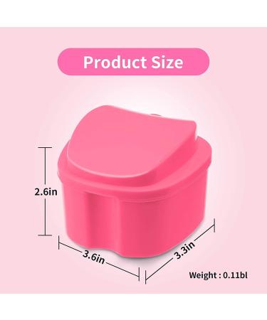 Retainer Case Portable Denture Box Easy-Clean Orthodontic Case Dental Braces Storage for Invisible Aligner False Teeth Container Mouth Guard Case Retainer Cleaner Holder (Pink) - Buy Online on SooperMarket.com