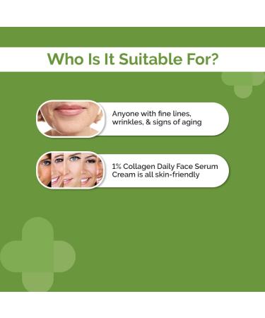 1% Collagen Daily Face Serum-Cream | Skin Tightening & Firming Moisturizer | Reduces Lines & Dryness | Fragrance-Free | 1.76 Oz - Buy Worldwide - Buy Online on SooperMarket.com