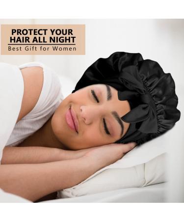 Heniho 5pcs Satin Bonnets for Black Women | Large Tie Band Jumbo Braids Bonnet Set - Buy Online on SooperMarket.com