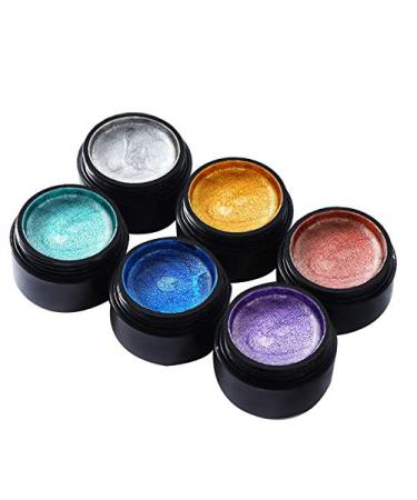 Huhebne 6-Piece Silk Artificial Nail Set - DIY Soaking Design with UV Lacquer Long Lifespan & Elasticity - Buy Online on SooperMarket.com