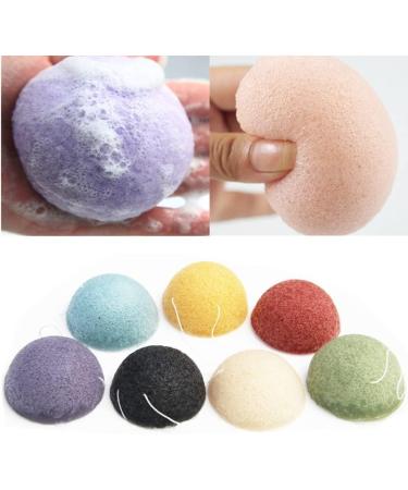 Organic Konjac Facial Sponges Set of 4 for Shower Bath SPA - Natural Cleansing Puff for Kids, Men, Women - Buy Online on SooperMarket.com