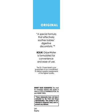 Dr. Chase Kolik Original Gripe Water - Natural Colic Relief for Newborns & Infants - 5 fl. Oz - Herbal Gas Drops for Babies - Buy Online on SooperMarket.com