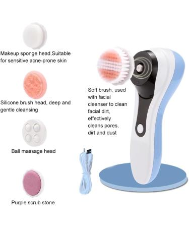 POFET 5 in 1 Electric Exfoliator Spinning Cleanser Device Waterproof Face Gentle Exfoliating Scrubbing Skin Care - Buy Online on SooperMarket.com
