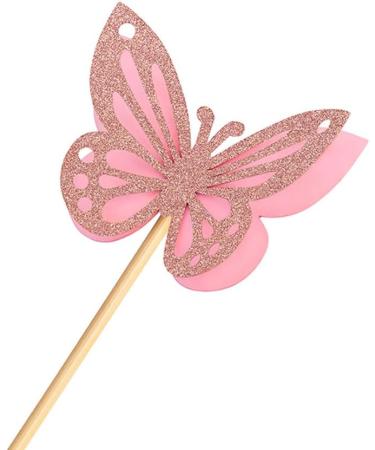30 Pcs Butterfly Cupcake Toppers Assembled Butterfly Cake Toppers Glitter Butterflies Cake Picks Double Layers Cupcake Topper for Cake Decor Gold - Buy Online on SooperMarket.com
