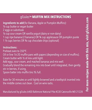 gfJules Gluten Free Muffin Baking Mix - Non-GMO, Vegan, Kosher, Top 8 Allergen Free - 15 Muffins - 14 oz - Buy Online on SooperMarket.com