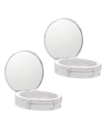 PLAFOPE 2pcs Storage Box Powder Compact Case Empty Cosmetic Pressed Refillllable Powder Case