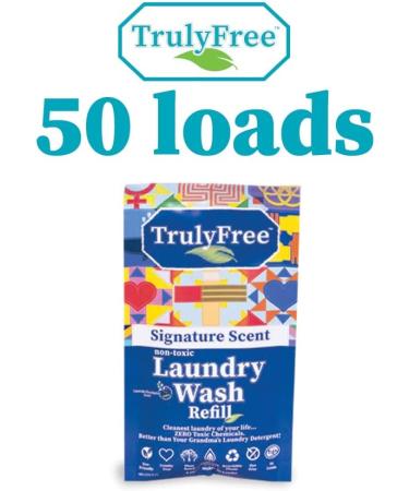 Truly Free Laundry Detergent for Sensitive Skin | Plant-Based Gentle & Safe for Baby Clothes | Eco-Friendly 50 Loads | Includes Refillable Bottle & Signature Scent 50 Fl Oz - Buy Online on SooperMarket.com