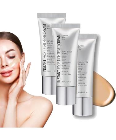 (100% Effective) 3Pcs Face Tightener No-Filter Primer Instant Face Tightener Primer Face Blurring Primer for Face Before Makeup Instant Face Tightener No-Filter Primer for All Skin Types 30ml/1fl.oz