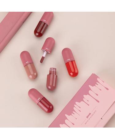 Korean Lip Gloss Mini Lip Tint Stain Set - Long Lasting & High Pigment - 5 Colors - Moisturizing Velvet Lip Tint - Matte Liquid Lipstick - 2 Fl Oz - Buy Online on SooperMarket.com