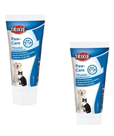 Trixie Paw-Care |Double pack |2 x 50 ml |Paw care cream with beeswax for dogs and cats |For cracked and irritated paws |Can help to maintain the paws