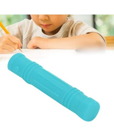 Silicone Chew Pencil Toppers | Safe Baby Teething Toys | Sky Blue Sabre Pen Holder Teether for Infants - Buy Online on SooperMarket.com